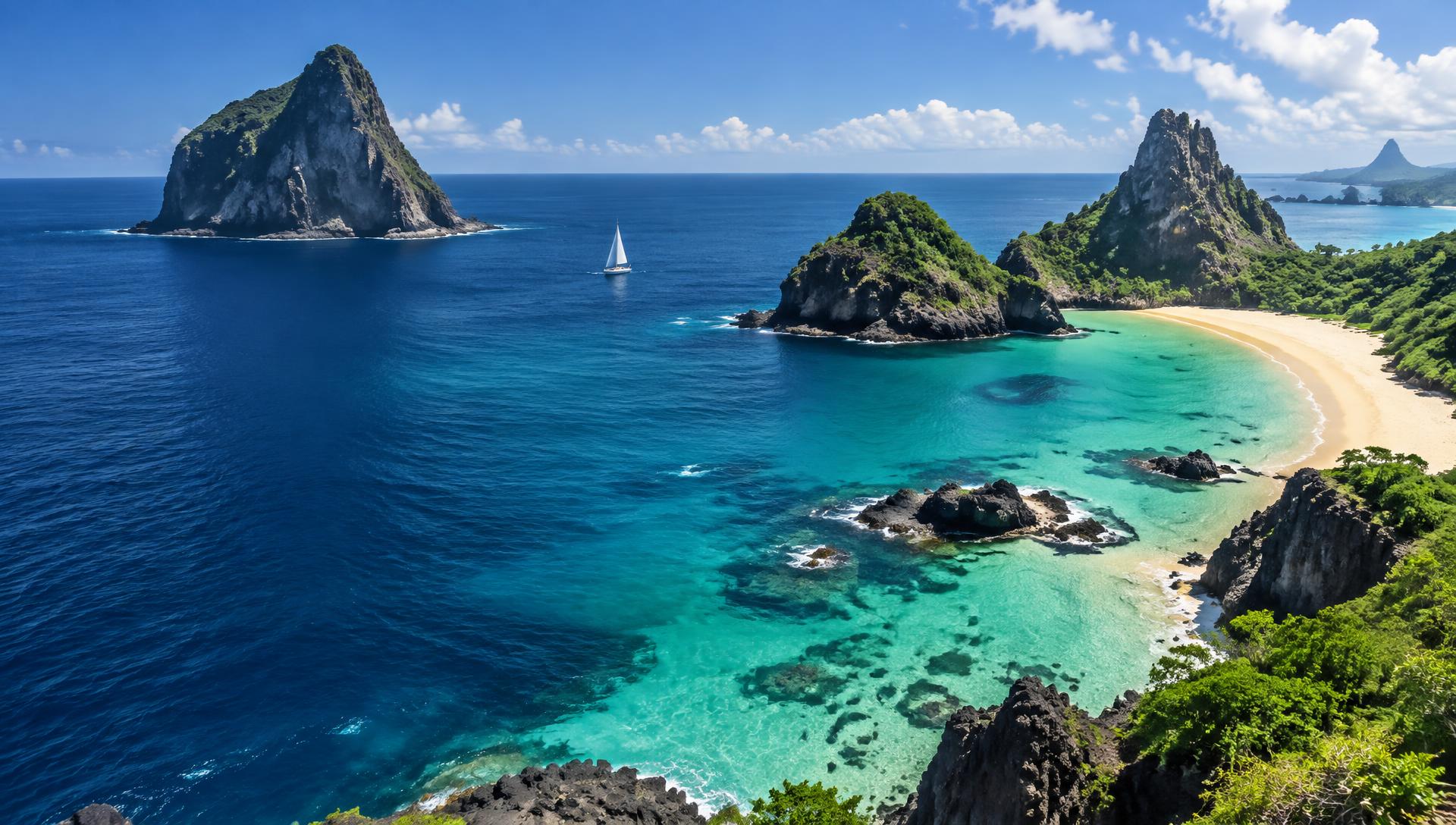Ilhas tropicais cercadas por águas cristalinas